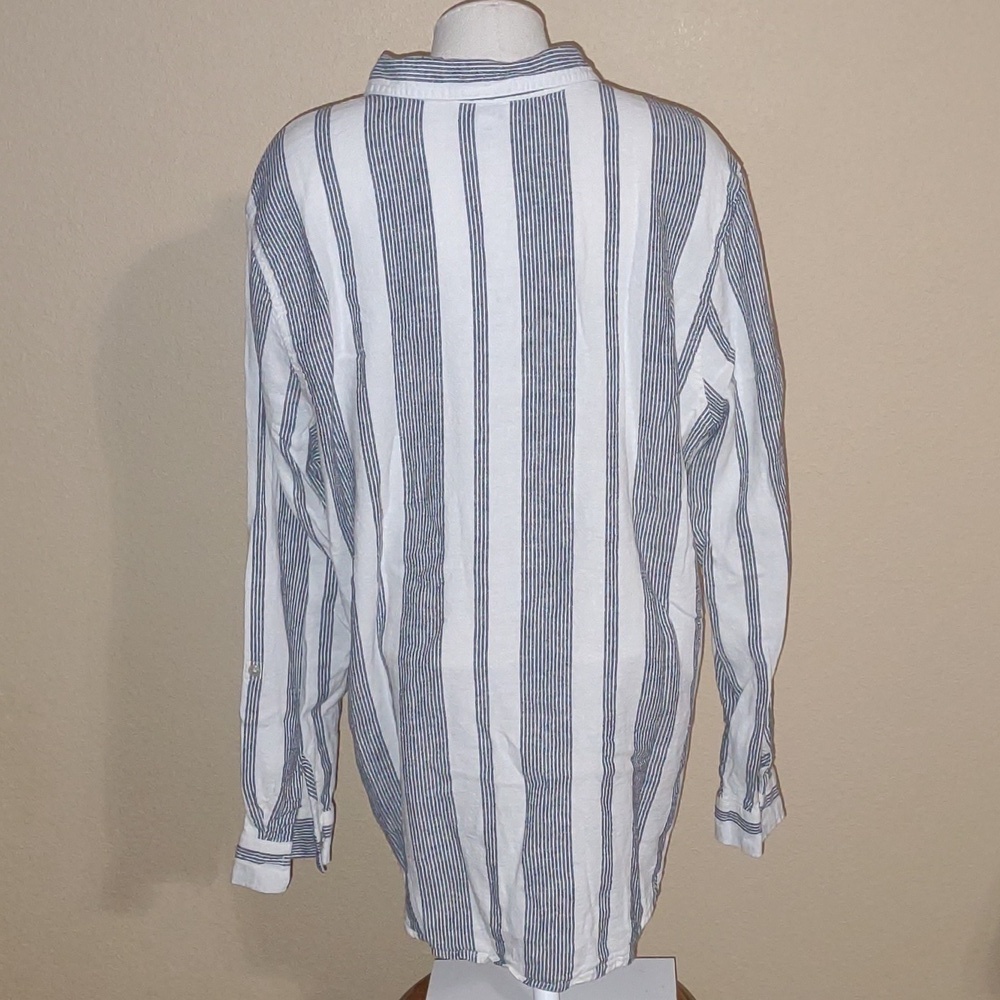 Orvis Classic Linen Blend Button Up Blouse Size XXL - Picture 2 of 7